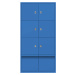 BISLEY LateralFile™ Lodge, se 6 uzamykatelnými boxy a 2 zásuvkami, výška vždy 375 mm, modrá