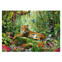 Tiger v džungli - puzzle z kategorie Zvířata