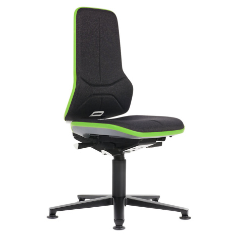 bimos Pracovní otočná židle NEON, patky, permanentní kontakt, látka, zelený flexibilní pás
