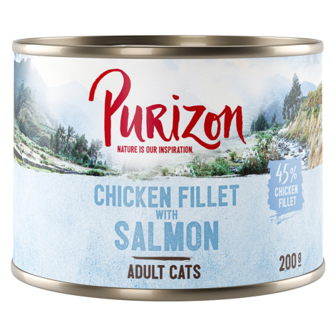 Purizon Adult - bezobilné 12 x 200 / 400 g - 10 + 2 zdarma - kuřecí filet s lososem 12 x 200 g
