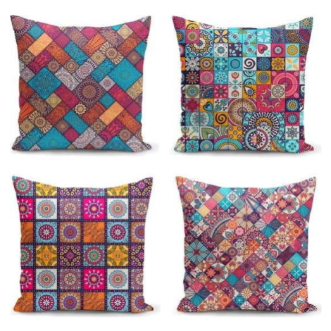 Povlaky na polštáře v sadě 4 ks 45x45 cm Mandala Tiles – Minimalist Cushion Covers