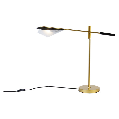 Designová stolní lampa černá se zlatou - Sinem QAZQA