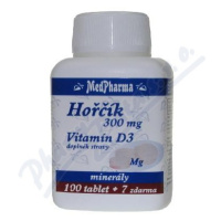 MedPharma Hořčík 300mg+vit.D3 tbl.107