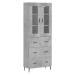 vidaXL Skříň highboard betonově šedá 69,5x34x180 cm kompozitní dřevo