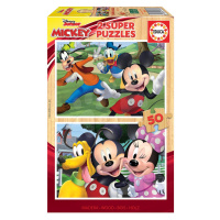 Dřevěné puzzle Mickey&Friends Educa 2 x 50 dílků od 5 let