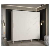 Šatní skříň Abi Calipso Jodelka Marmur Barva korpusu: Bílá, Rozměry: 200 cm, Dveře: Bílá + Bílý 