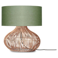 Stolní lampa s textilním stínidlem v zeleno-přírodní barvě (výška 60 cm) Kalahari – Good&Mojo