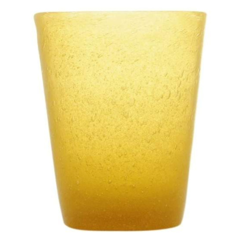 Sklenice na vodu skleněná MEMENTO žluto-oranžová 10cm