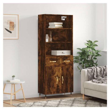 vidaXL Skříň highboard kouřový dub 69,5 x 34 x 180 cm kompozitní dřevo