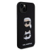 Zadní kryt Karl Lagerfeld Liquid Silicone Karl and Choupette Heads pro Apple iPhone 15 Plus, čer
