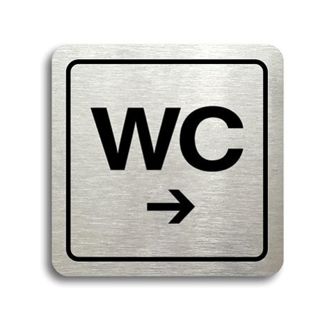 Accept Piktogram "WC vpravo" (80 × 80 mm) (stříbrná tabulka - černý tisk)