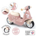 Odrážedlo motorka s reflektorem Scooter Pink Smoby s gumovými koly růžové od 18 měsíců