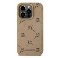 Karl Lagerfeld PU Karl Heads Pattern MagSafe Zadní Kryt pro iPhone 15 Pro Max Beige