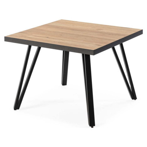 Černý/přírodní konferenční stolek s deskou v dubovém dekoru 60x60 cm Sindi – Marckeric