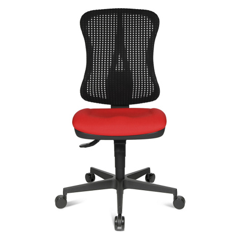 Topstar Otočná židle pro meziobratlové ploténky, žlabový sedák, bez područek, sedák červený, síť