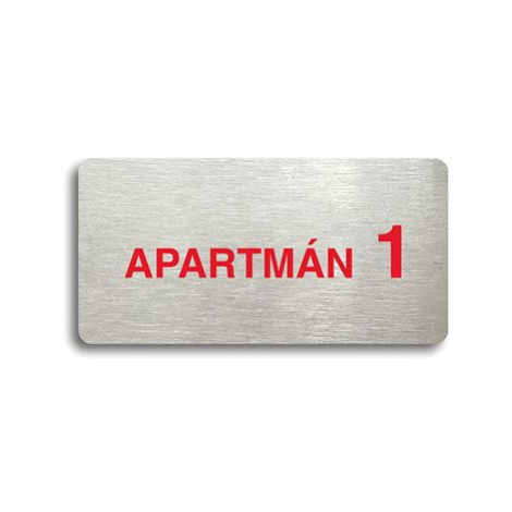 Accept Piktogram "APARTMÁN 1 II" (160 × 80 mm) (stříbrná tabulka - barevný tisk bez rámečku)