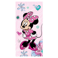 Růžová bavlněná dětská osuška 70x140 cm Minnie – Jerry Fabrics