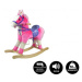 Kůň houpací růžový plyš na baterie 71 cm se zvukem a pohybem, nosnost 50 kg
