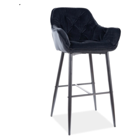 Signal Barová židle CHERRY H-1 | Velvet Barva: Černá / Bluvel 19