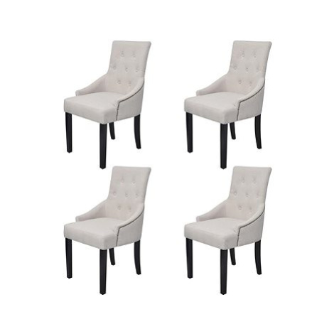 Jídelní židle 4 ks krémově šedé textil SHUMEE