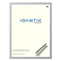 DANTIK rámeček 15 × 20, ALU profil 7001 Stříbrný matný sklo čiré