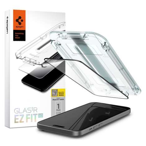 Spigen Glass tR EZ Fit HD tvzené sklo iPhone 15 černé