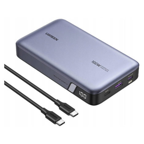 Ugreen 20000mAh Ugreen PB720, Usb-a, 2xUSB-C 100W Pd šedá