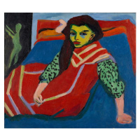 Obrazová reprodukce Seated Girl (Fränzi Fehrmann), 1910, Kirchner, Ernst Ludwig, 40 × 35.2 cm