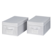 LIVARNO home Úložný box / Organizér do zásuvky (bílá, úložný box s víkem, 2 kusy)
