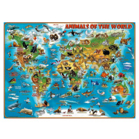 Ravensburger puzzle 132577 Ilustrovaná mapa světa 300 XXL dílků