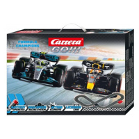 Conquest Autodráha Carrera GO!!! 63518 F1 4,3m + 2 auta na baterie v krabici 54x36x7cm