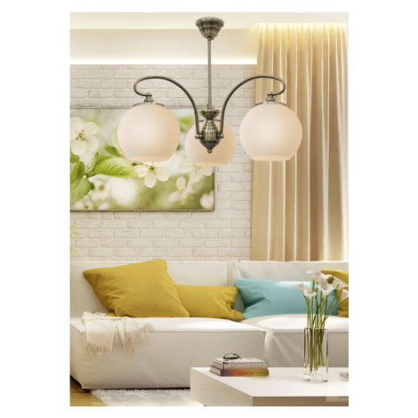 Závěsná stropní lampa 3X60W E27 patinovaná měď ORBIT CANDELLUX