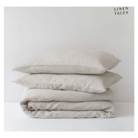 Bílobéžové lněné povlečení na jednolůžko 135x200 cm – Linen Tales