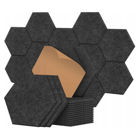 Izolační Akustické Panely 12X Samolepicí 30X26X1 Černý Hexagon