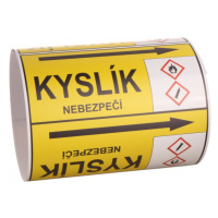 Páska na značení potrubí Signus M25 - KYSLÍK Samolepka 130 x 100 mm, délka 1,5 m, Kód: 25798