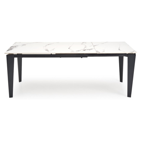 HALMAR Rozkládací jídelní stůl Felix 141/201 cm bílý mramor/černý