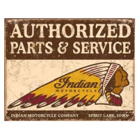 Plechová cedule Indian motorcycles - Authorized Parts and Service, (40 x 31.5 cm)