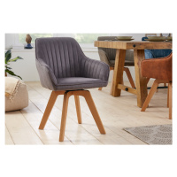 LuxD Designová otočná židle Gaura vintage šedá