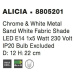 NOVA LUCE stolní lampa ALICIA chrom a bílý kov bílé stínidlo E14 1x5W IP20 bez žárovky 8805201