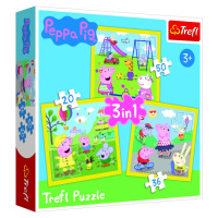 Trefl Puzzle Peppa Pig 3v1 (20,36,50 dílků) - Trefl