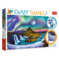TREFL Crazy Shapes puzzle Polární záře nad Islandem 600 dílků