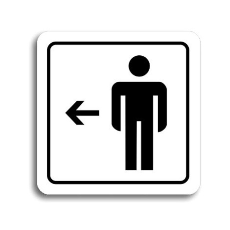 Accept Piktogram "WC muži vlevo" (80 × 80 mm) (bílá tabulka - černý tisk)