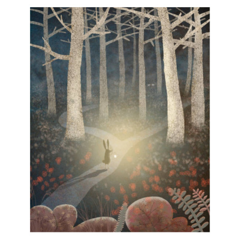 Ilustrace Rabbit in the dark forest, Boris SV, 30x40 cm