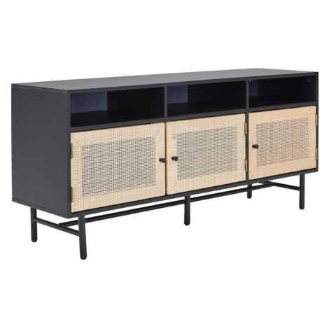MID.YOU NÍZKÁ KOMODA, ratan, přírodní barvy, černá cm