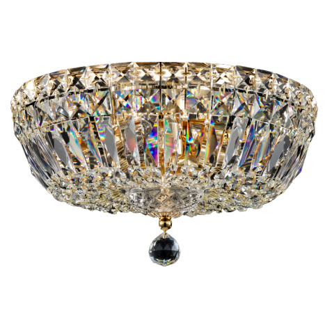 Maytoni Stropní křišťálové svítidlo BASFOR, 3xE14, Ø 30 cm Barva: Zlatá