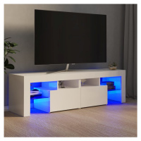 vidaXL TV skříňka s LED osvětlením bílá vysoký lesk 140x36,5x40 cm