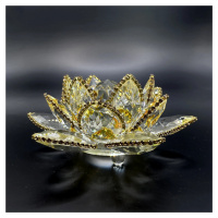 Křišťálové sklo s minerály - Lotosový květ Exclusive, Žlutá
