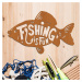 Dárek pro rybáře - Dřevěná nálepka - Fishing is fun