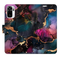 iSaprio Flip pouzdro Dark Marble pro Xiaomi Redmi Note 10 / Note 10S