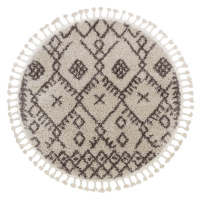 Kusový koberec Berber Tanger B5940 cream and brown kruh Kruh Ø 120 cm